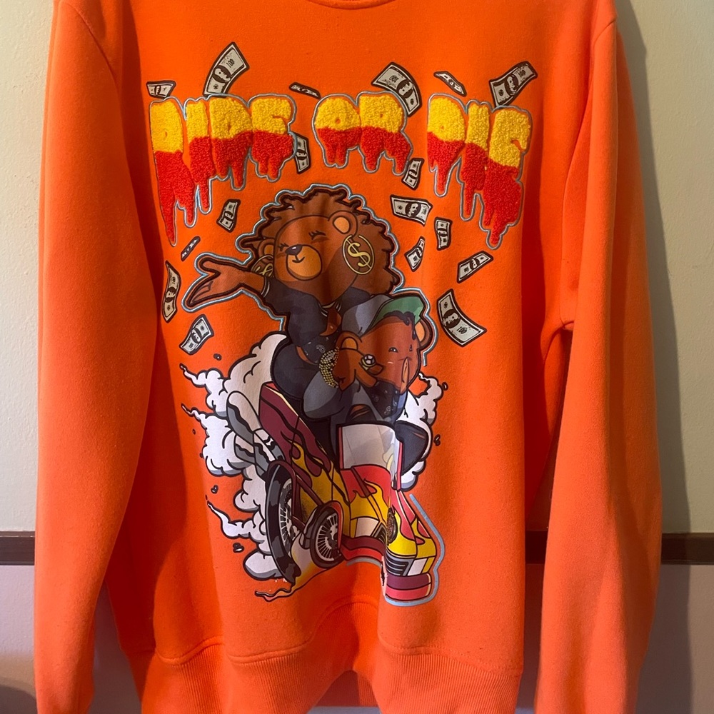 Orange ride or die fat guap crewneck size men’s small